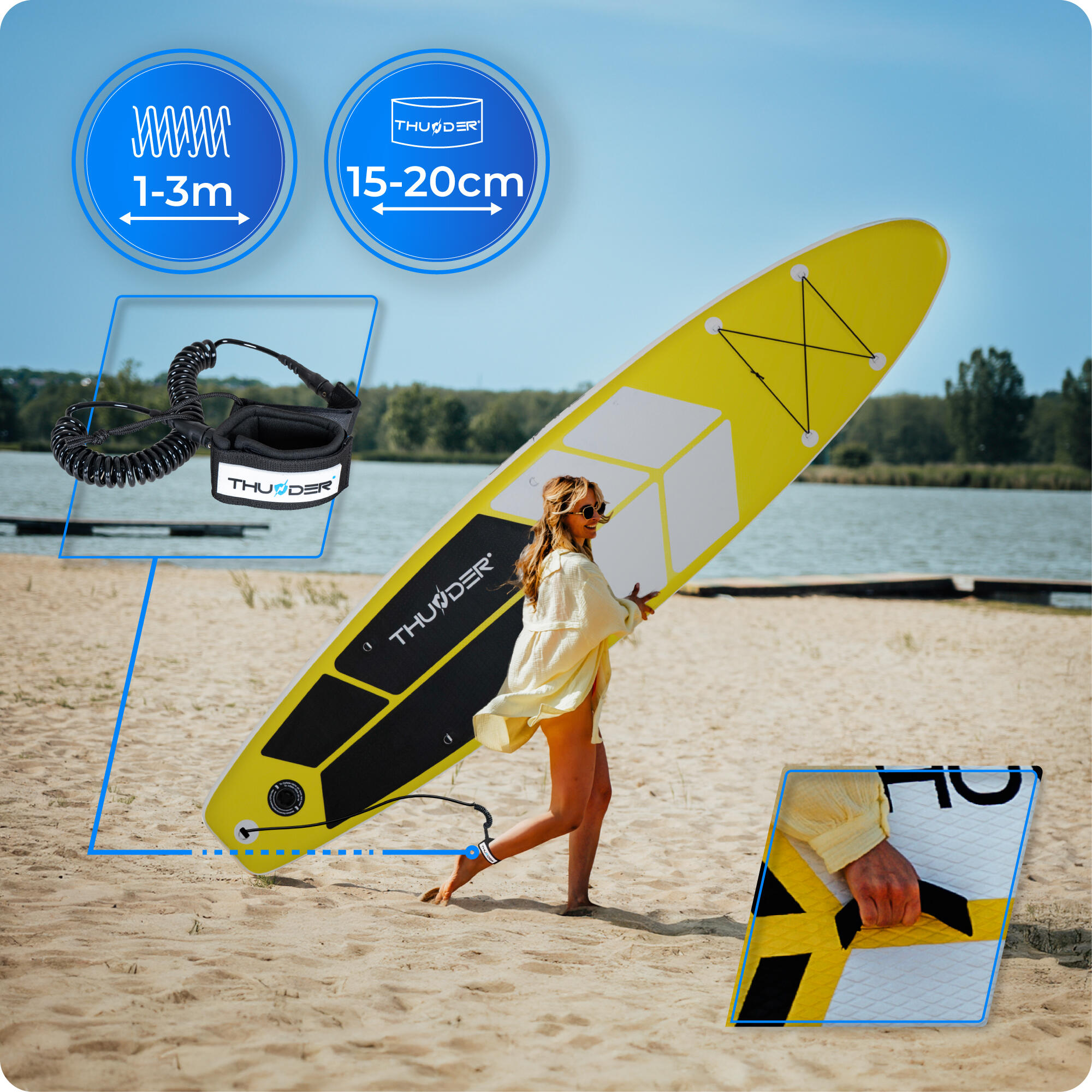 Opblaasbaar SUP-board met accessoires THUNDER COAST-YELLOW 320cm 4/8