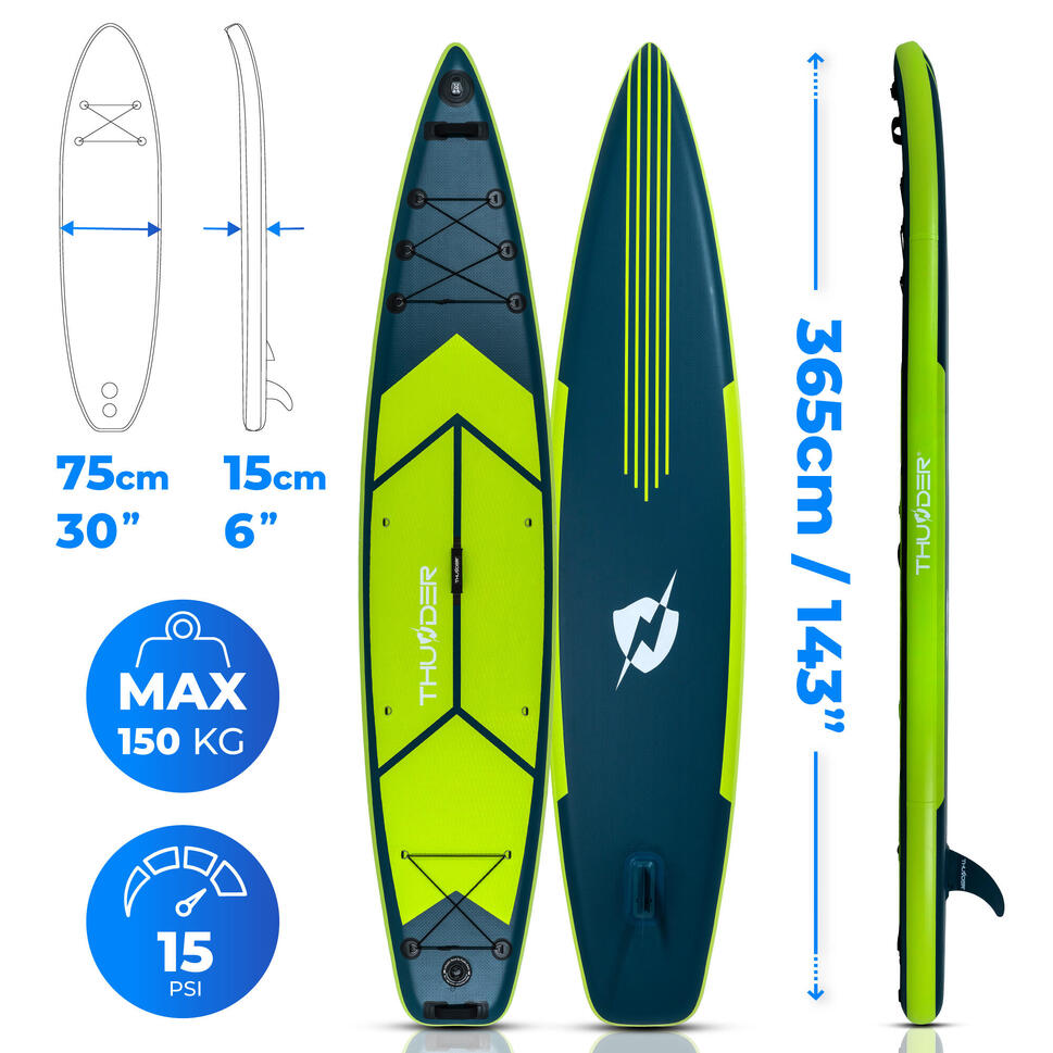 Deska SUP pompowana akcesoria THUNDER VISO 365cm