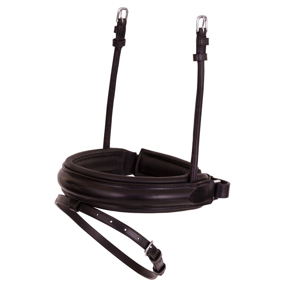 Br - Muserolle Combinée Pour Cheval En Cuir Bombée Br Equitation Pull-back - Bridon - Gris|noir - Cob - Decathlon
