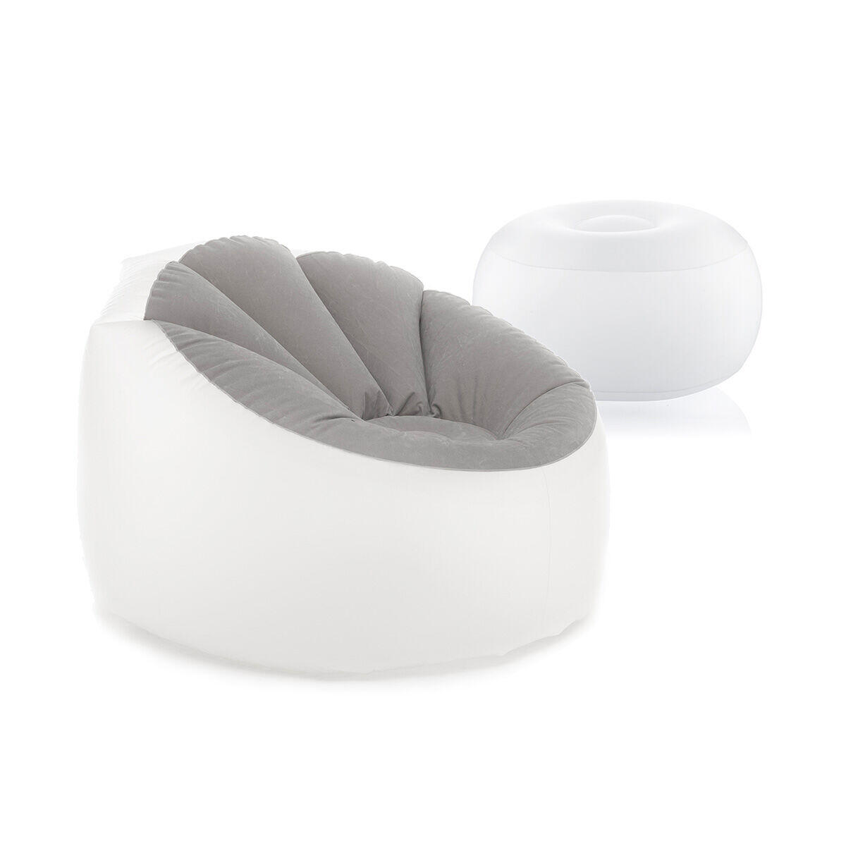 INNOVAGOODS Pack Poltrona Gonfiabile con LED Multicolor e Pouf Gonfiabile con LED Multicolor