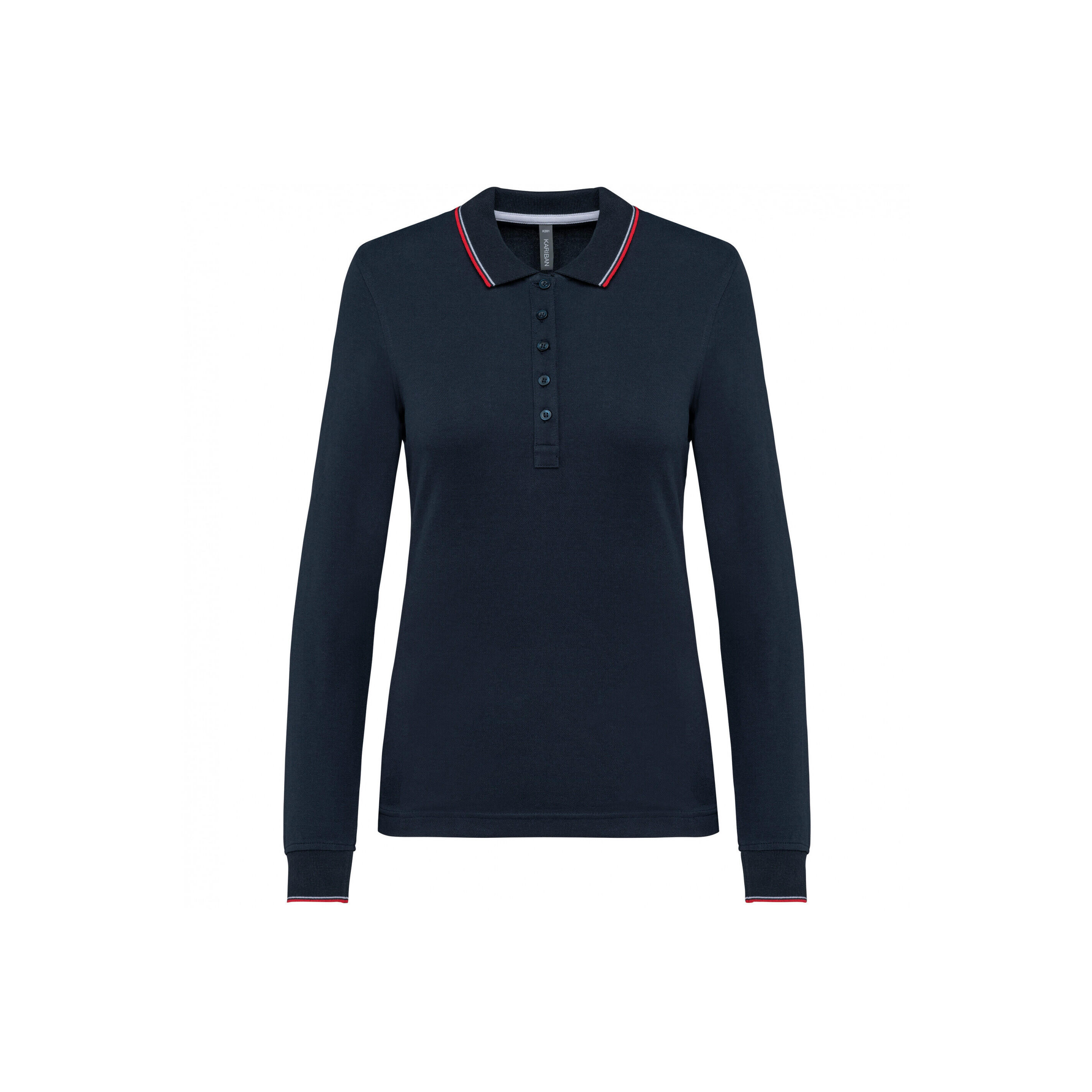 KARIBAN Polo donna a manica lunga in piqué Kariban