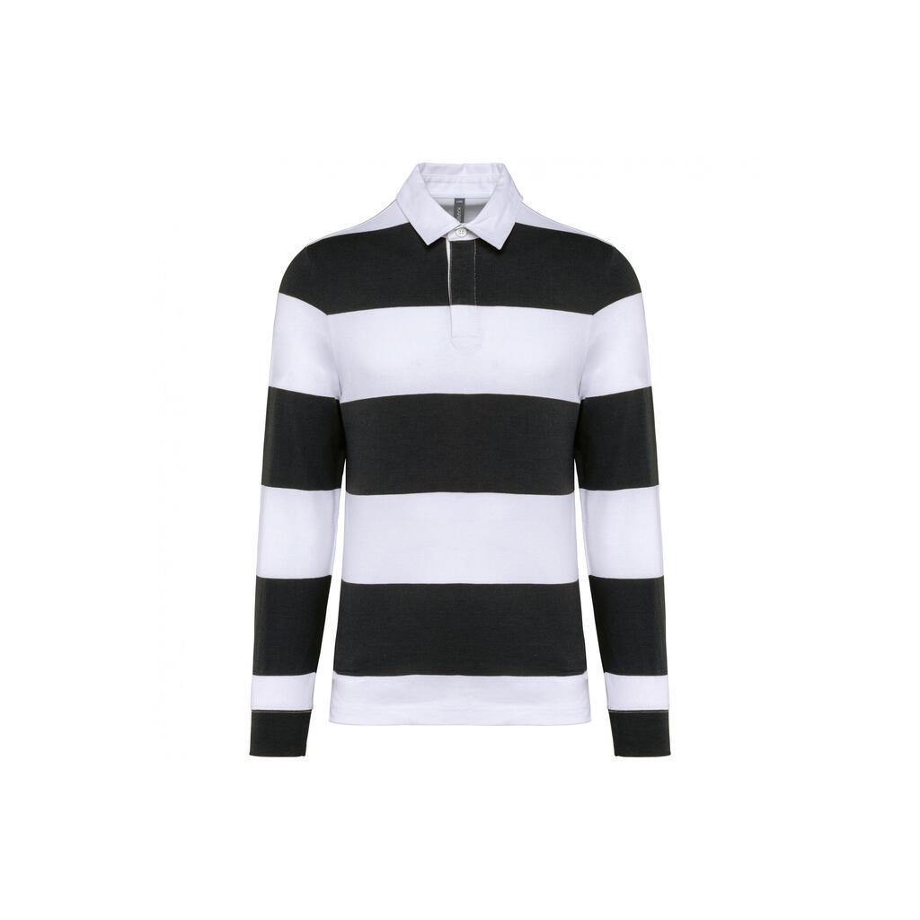 Striped polo shirt, long sleeves Kariban