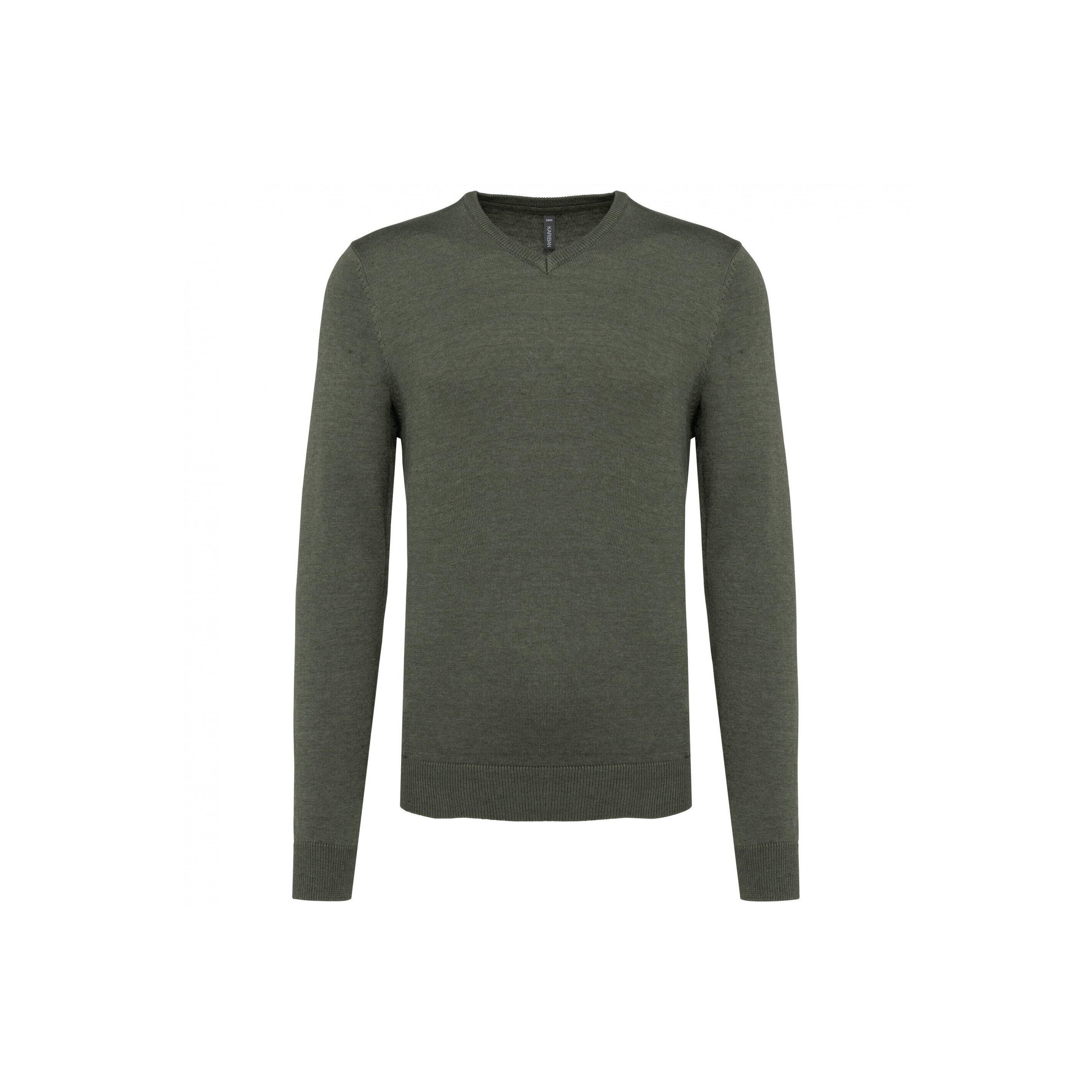 Kariban - Pull Col V Kariban - Pull - Gris|vert - Decathlon