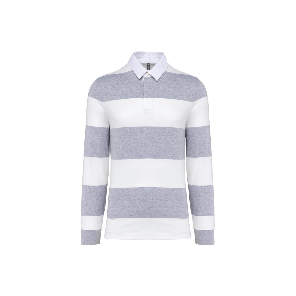 Striped polo shirt, long sleeves Kariban