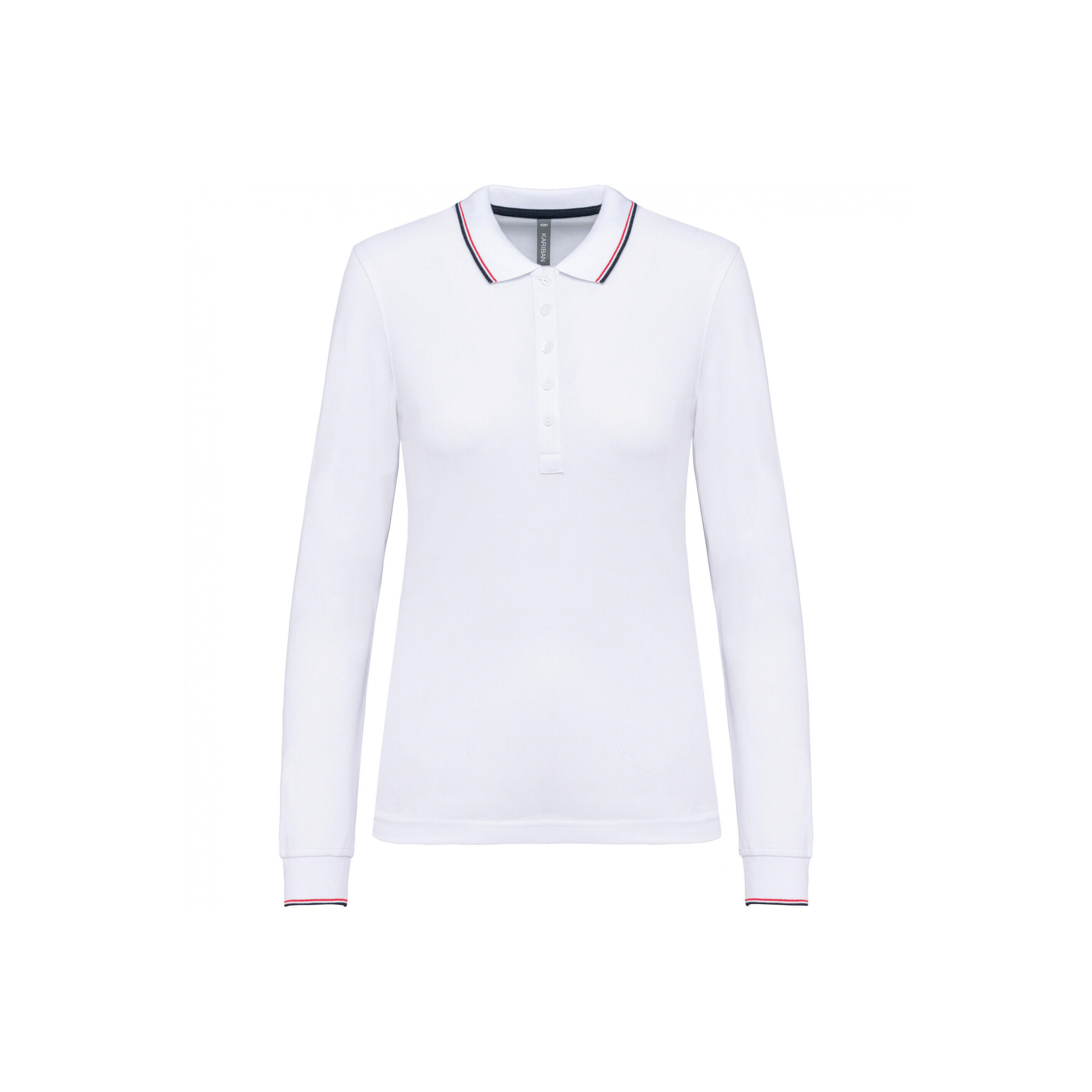 KARIBAN Polo donna a manica lunga in piqué Kariban