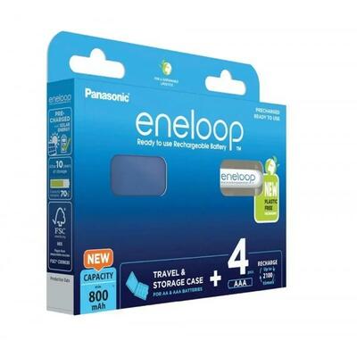 Oplaadbare batterijen panasonic bk-4mcde/4cp+case aaa