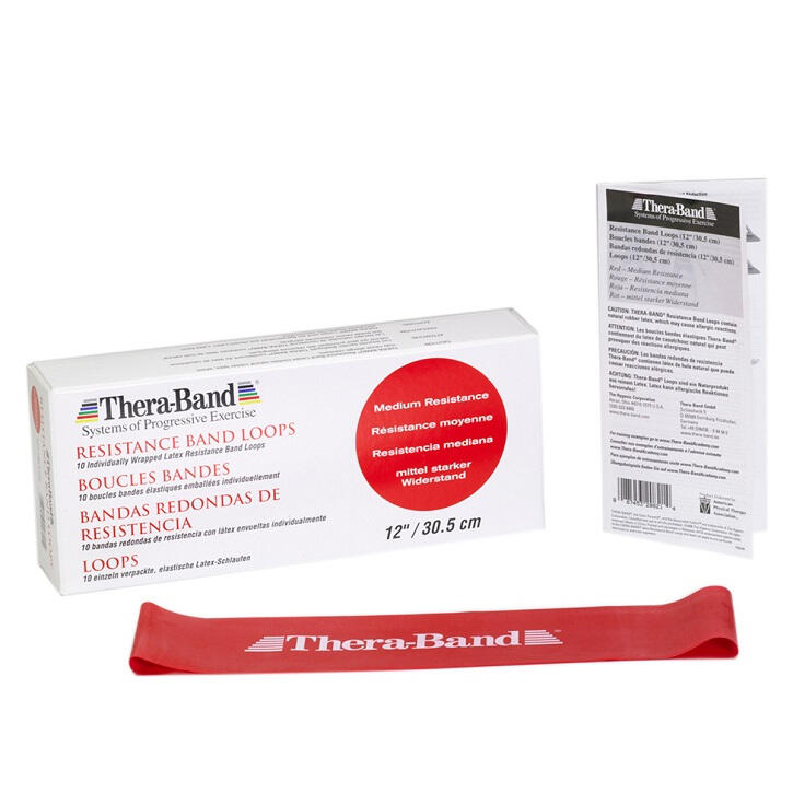 THERABAND 12' RÉSISTANCE BAND VELOURS ROUGES 5/5