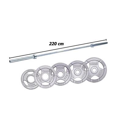 Olympisches Hantelset 100 kg Hamerton - 220 cm - 50 mm - Gusseisen