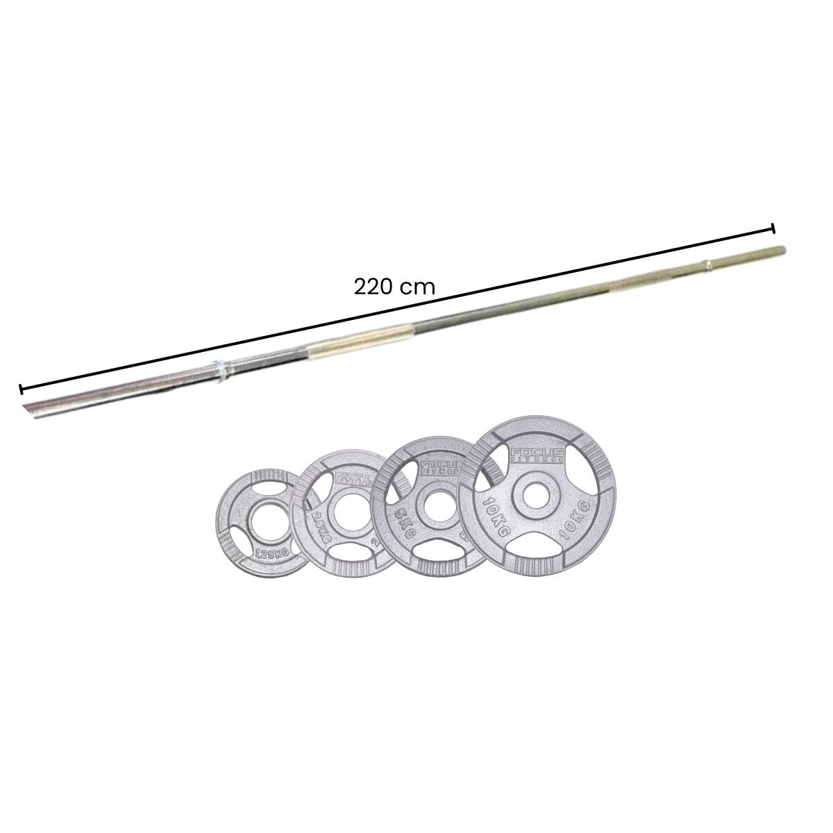 Halterset 65 kg Hamerton - 220 cm - 30 mm - Gietijzer 1/6
