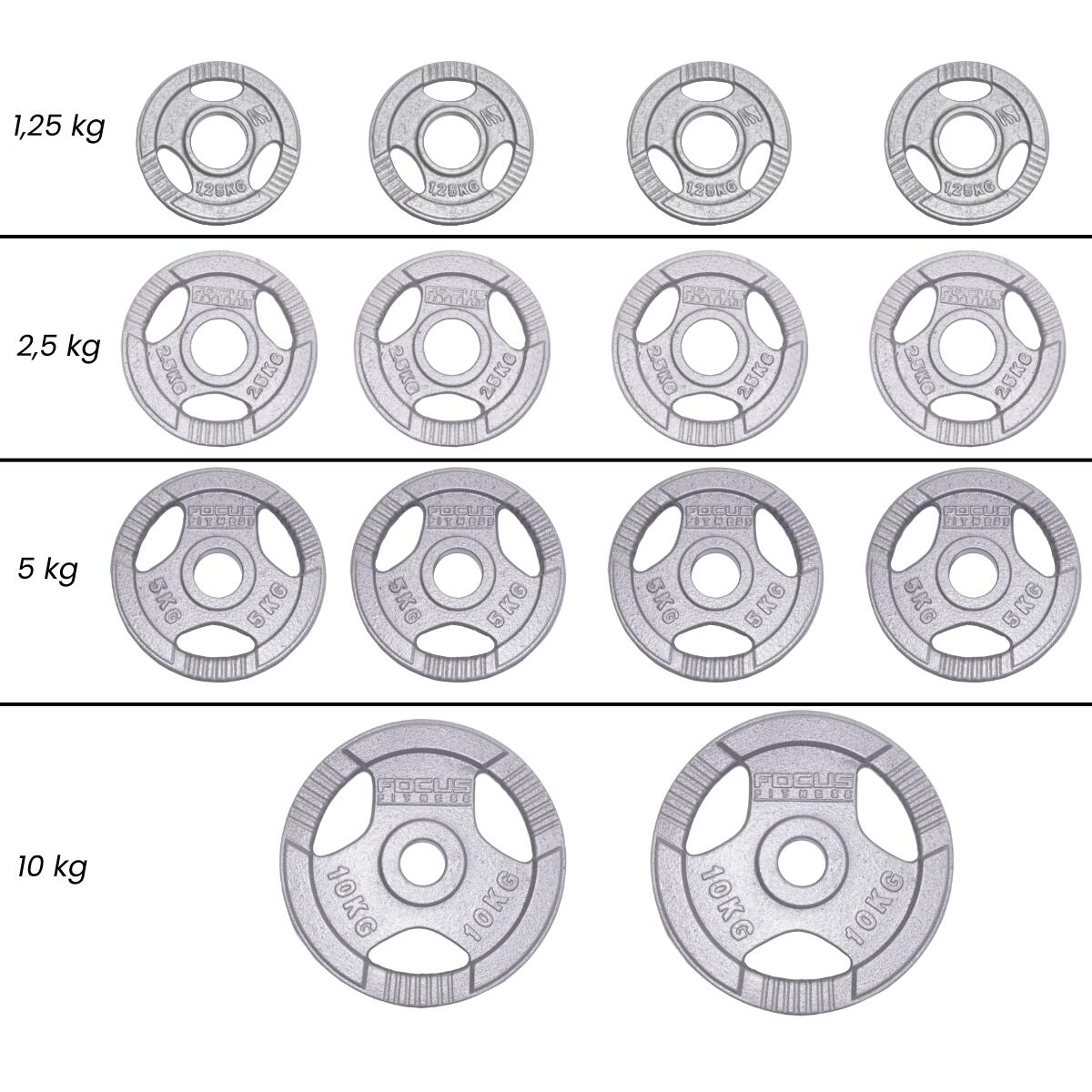 Halterset 65 kg Hamerton - 220 cm - 30 mm - Gietijzer 2/6