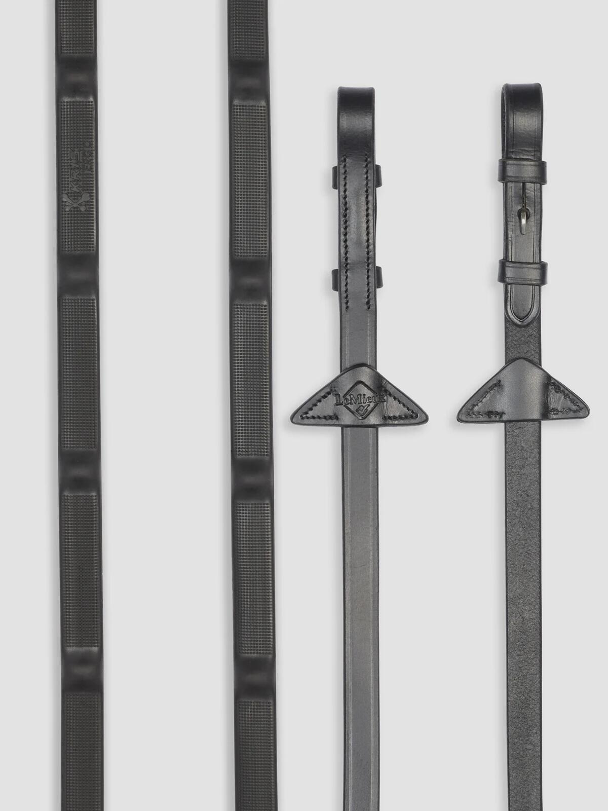 LEMIEUX Ontdek Lemieux Ergo Grip Rubber Teugels — Maddelin Equestrian Zwart