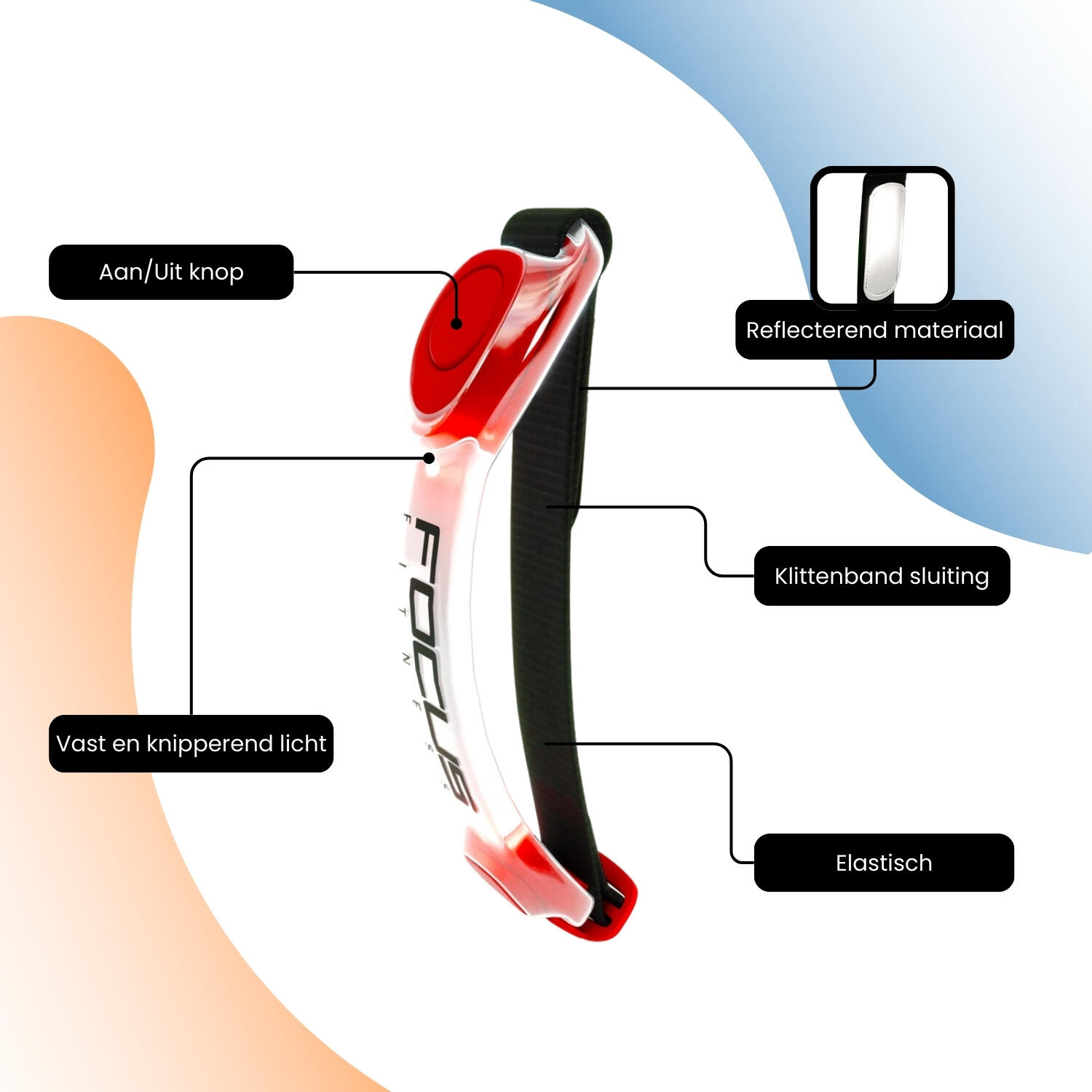 Bracelet - Bracelet Focus Fitness illuminé - Rouge 5/7