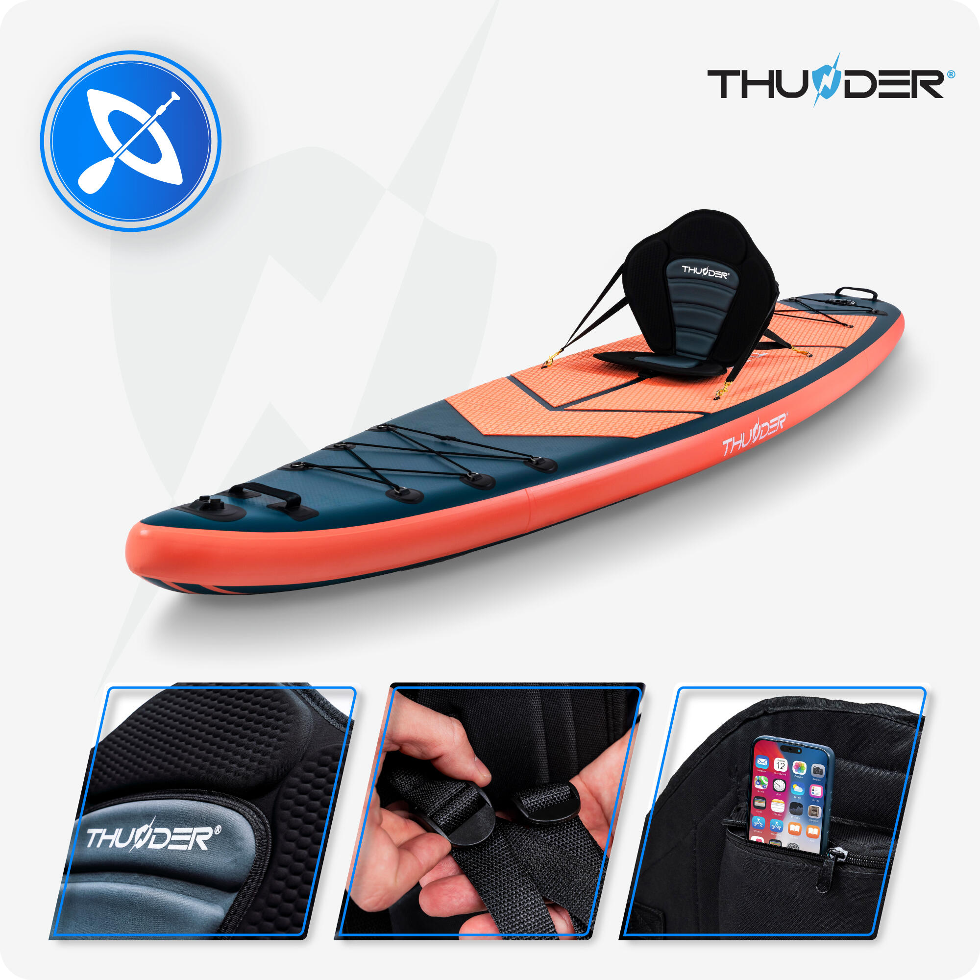 Opblaasbaar SUP-board met accessoires THUNDER MISTY 365cm 3/8