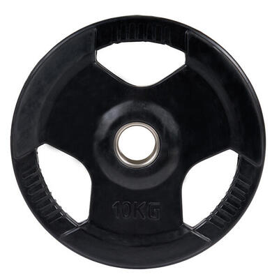 Hantelscheibe Wettkampf. gummiert. 50 mm 20 kg Gewichtheben Unisex Schwarz