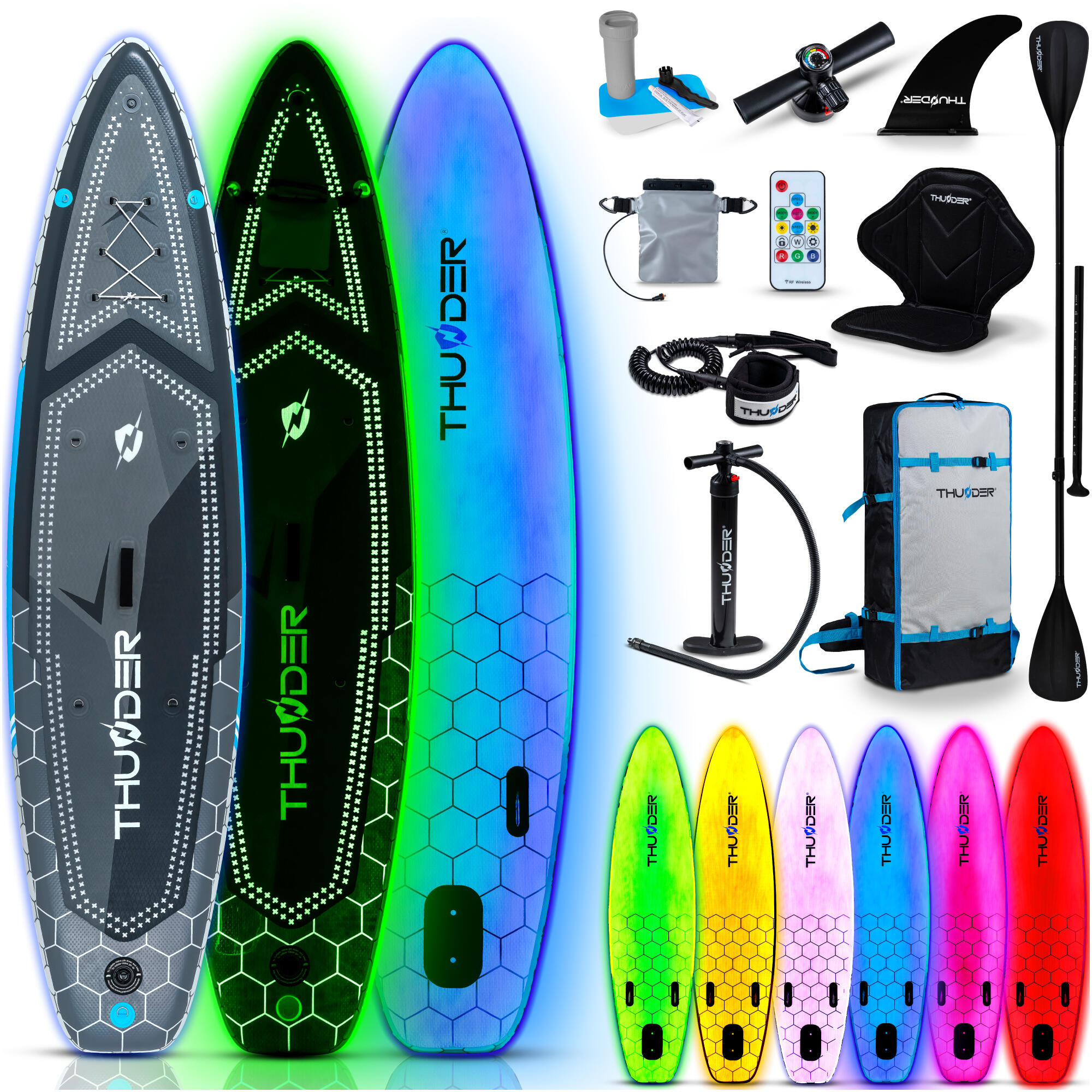 Prancha de sup insuflável com acessórios thunder mossa 320cm