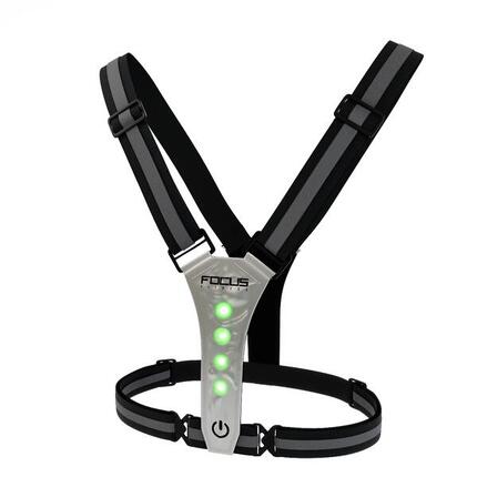 Laufweste Sicherheitsweste beleuchtet - Wiederaufladbar - Zwart