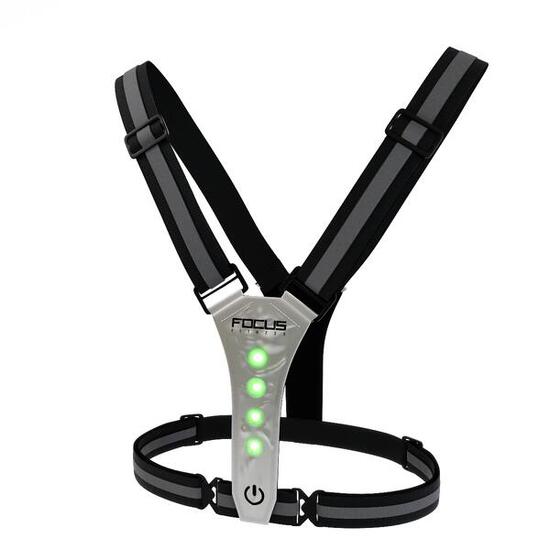 Laufweste Sicherheitsweste beleuchtet - Wiederaufladbar - Zwart