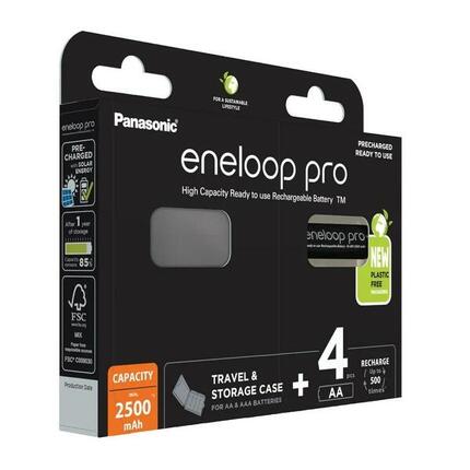 Piles Rechargeables Panasonic BK-3HCDE/4CP+CASE AA