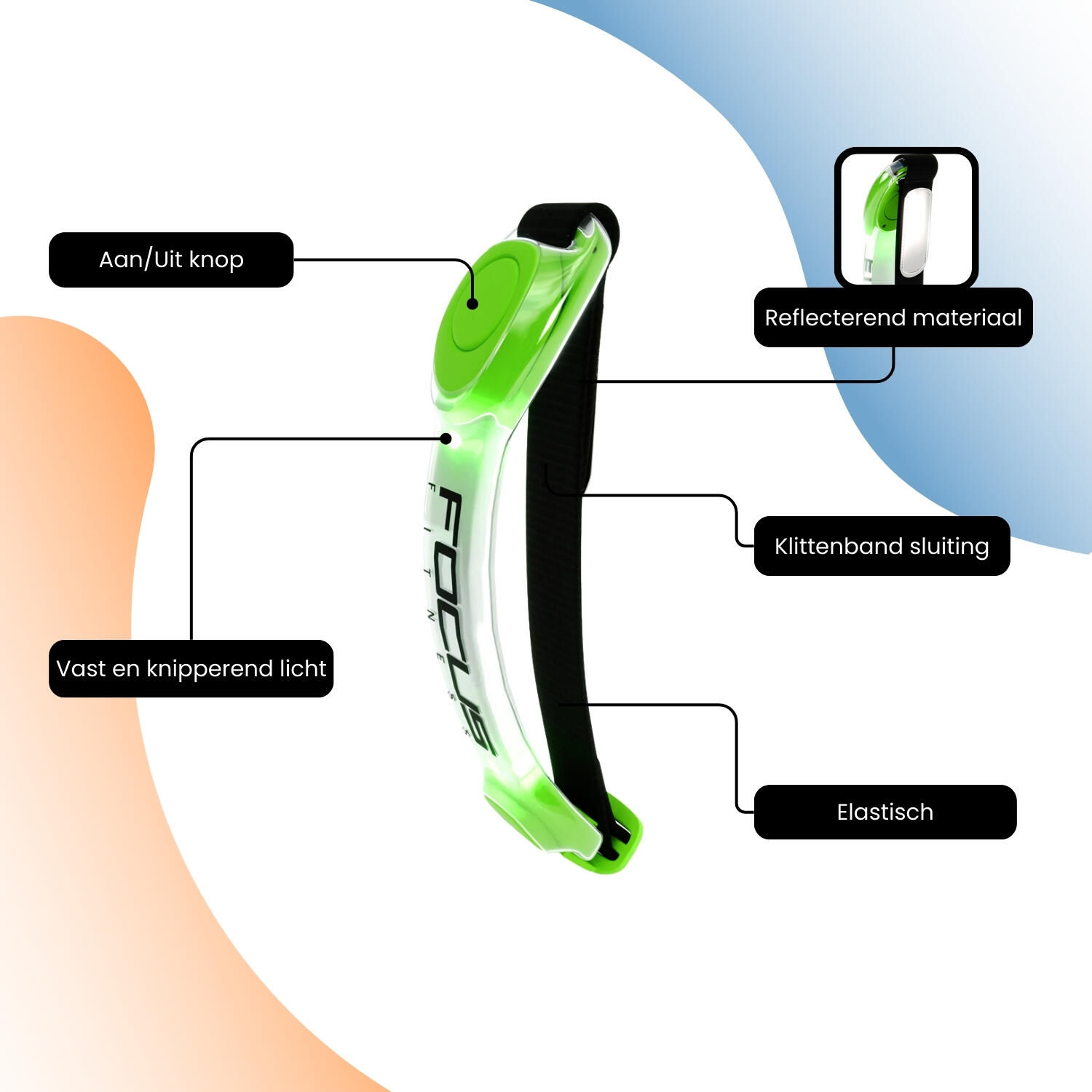 Bracelet - Bracelet Focus Fitness illuminé - Vert 5/7