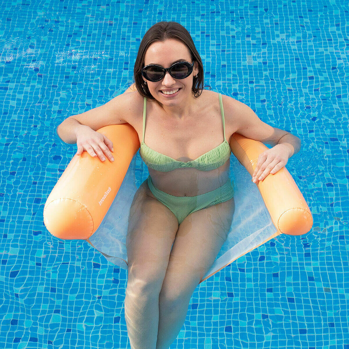 Hamaca de Agua Flotante Individual para Piscina InnovaGoods Blanco 3/5