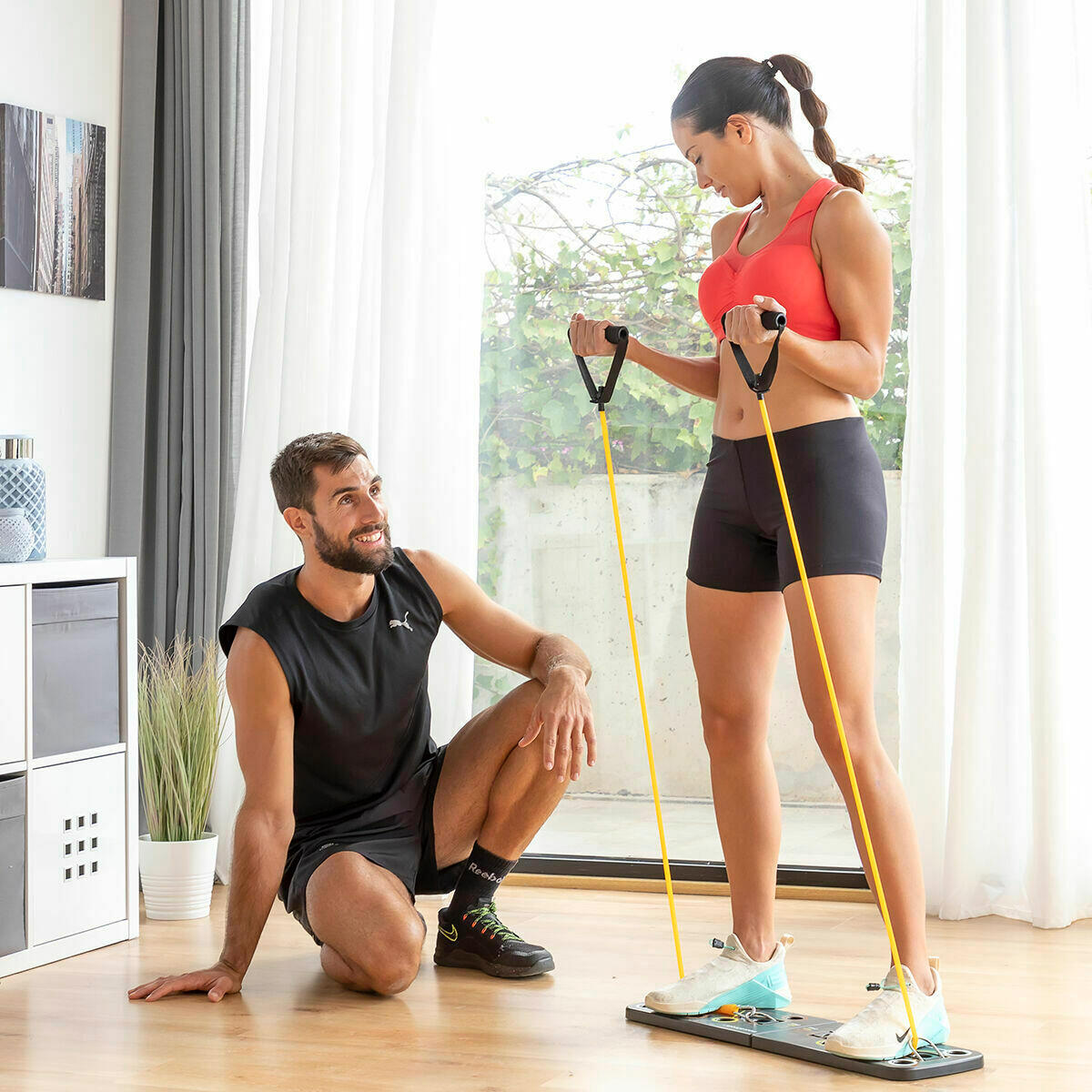Pack Prancha de flexões push-up e Conjunto de Elásticos de Resistência com Acess 5/5