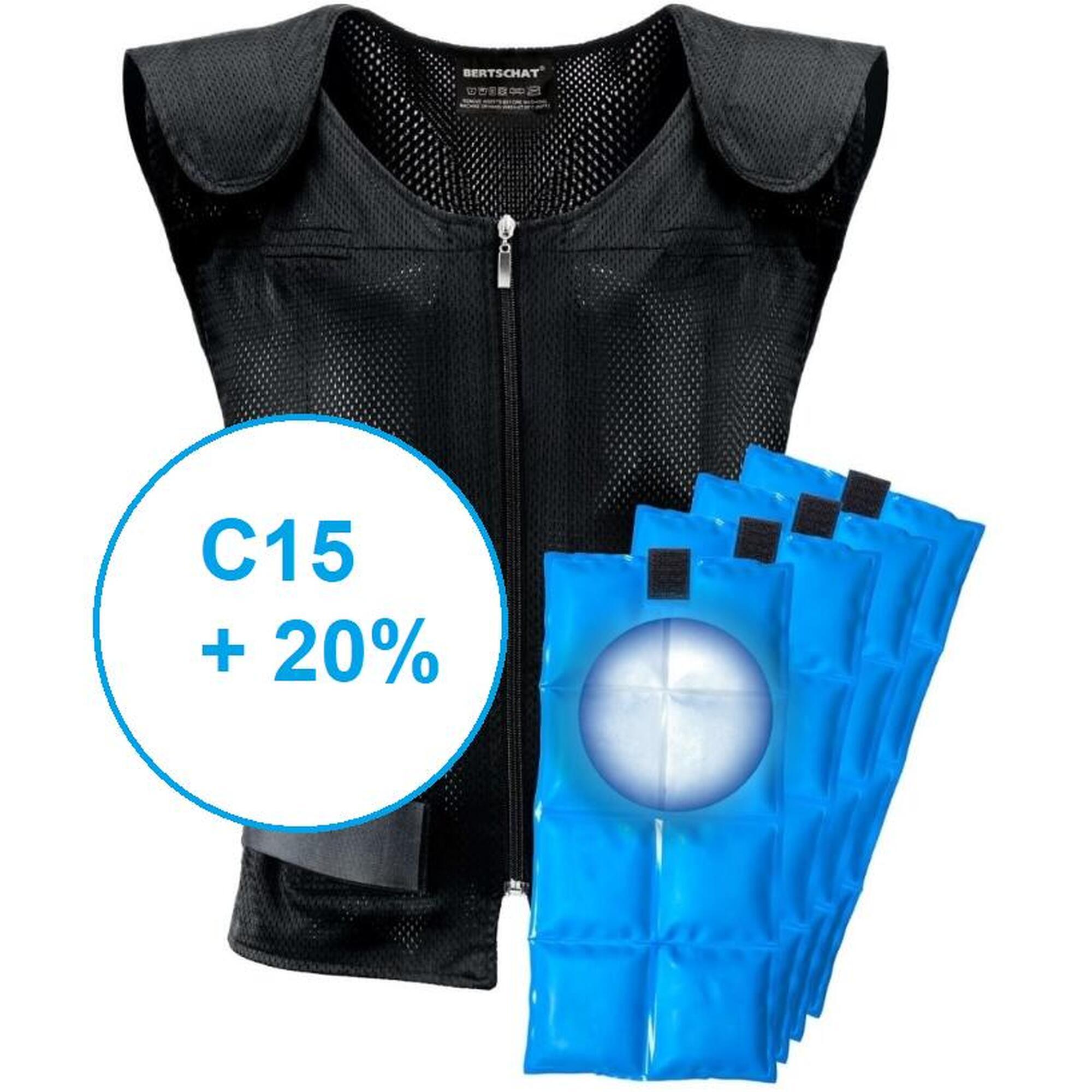 Bertschat - Gilet Rafraîchissant Pro À Eléments Mcp C15 - Veste Réfrigérante - Noir - Decathlon