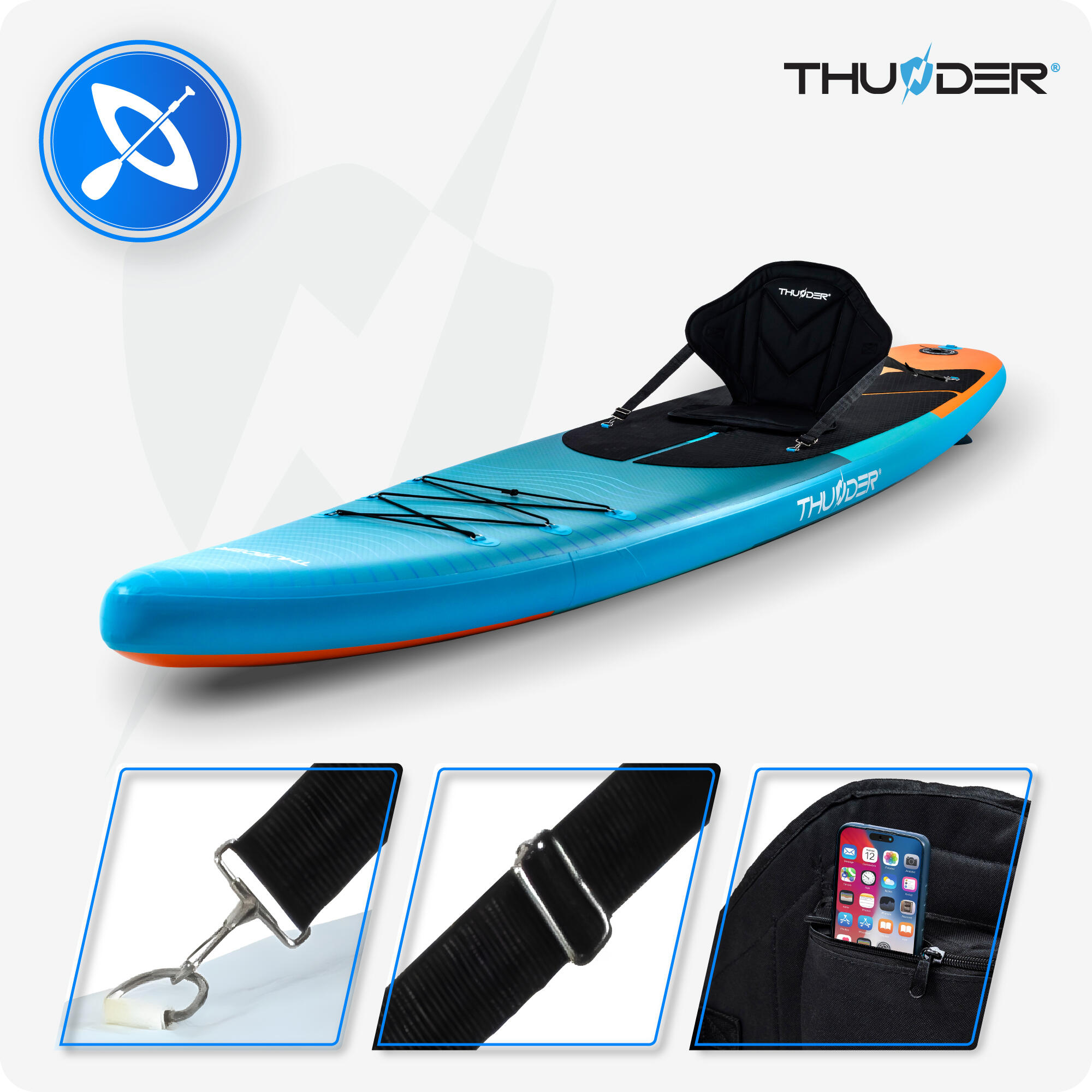 Opblaasbaar SUP-board met accessoires THUNDER STORME 365cm 3/8