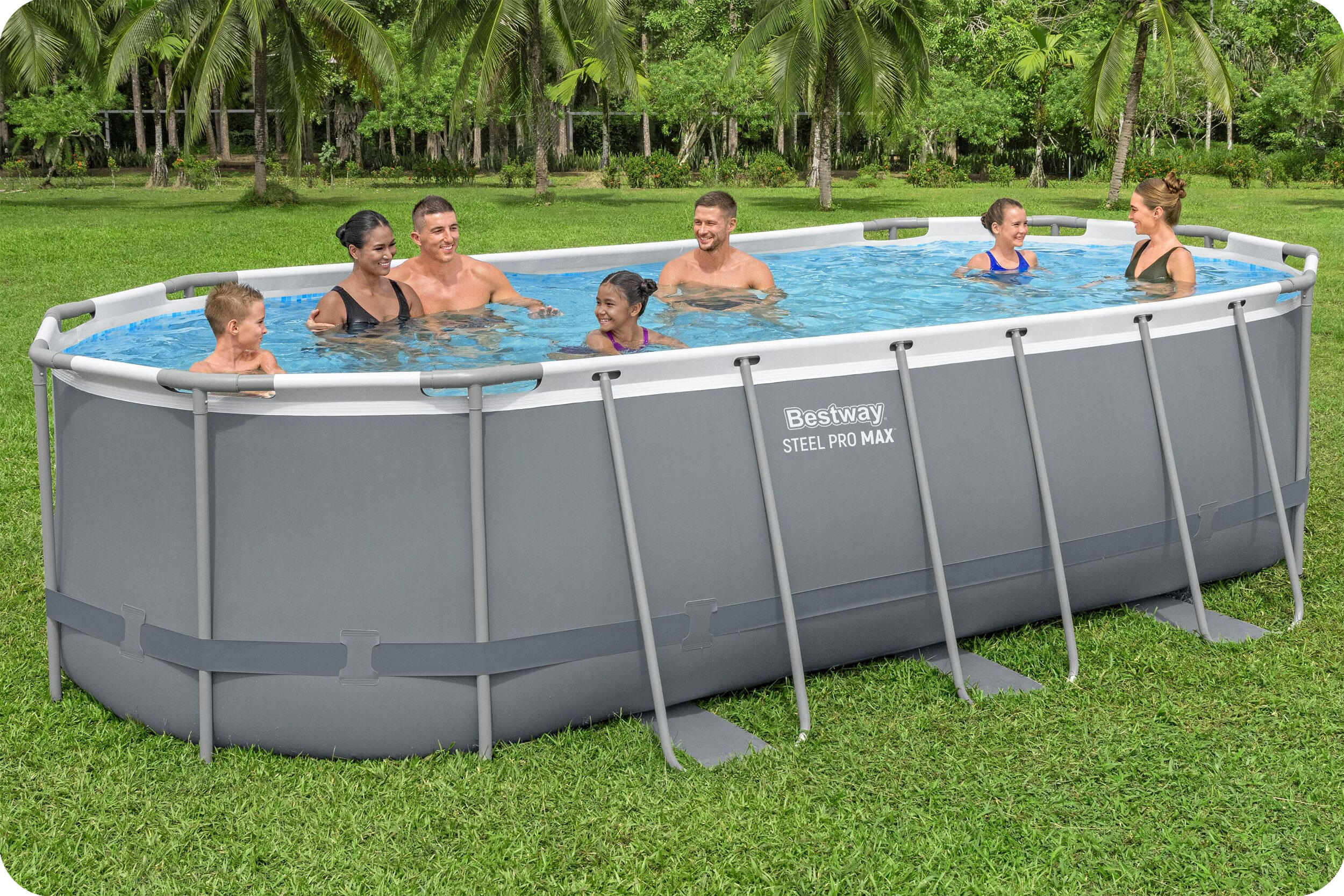 Erwachsene Schwimmen Pool Tubulär - Spinelle Grau 4/7