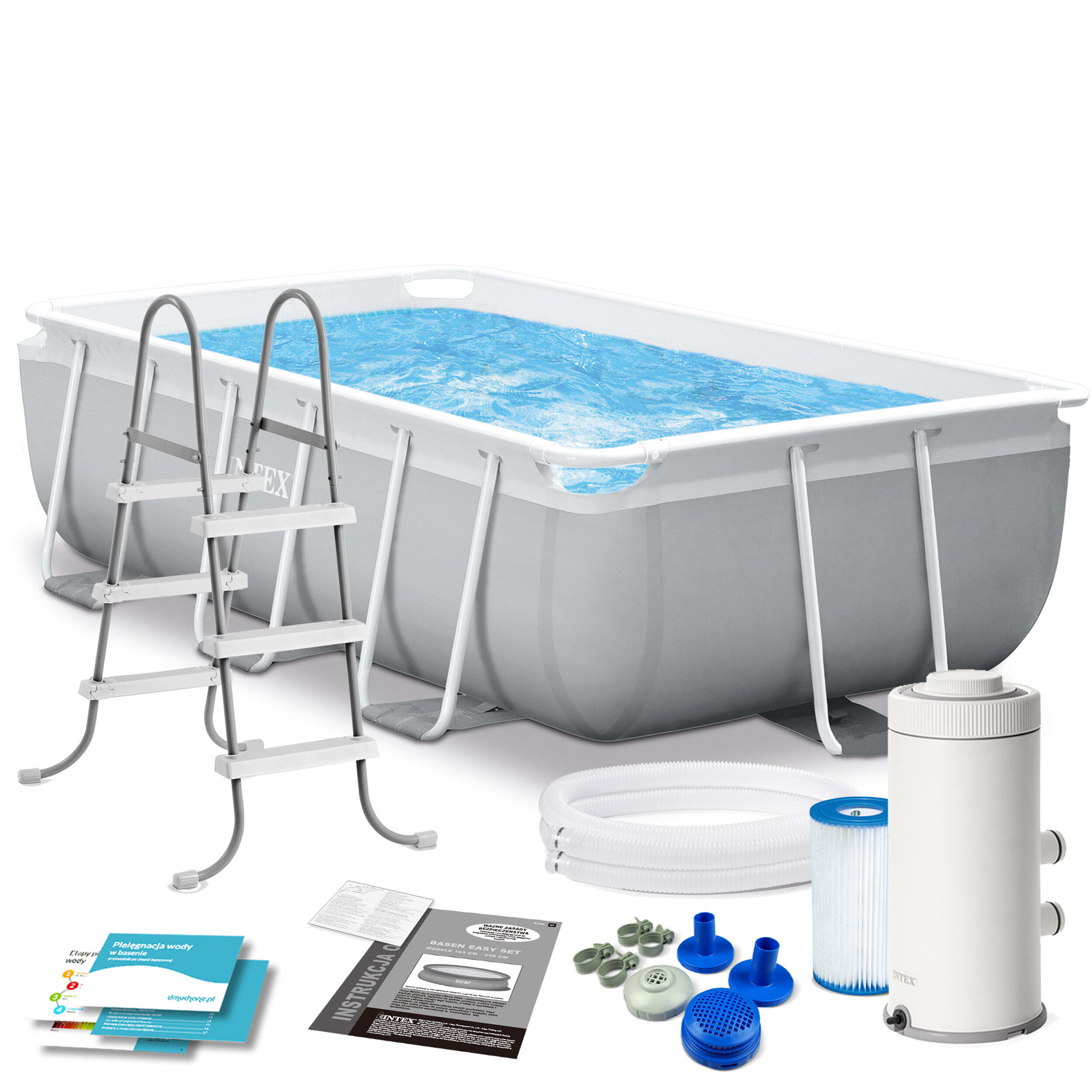 INTEX Piscina rectangular prisma frame Intex 300x175x80 cm com bomba