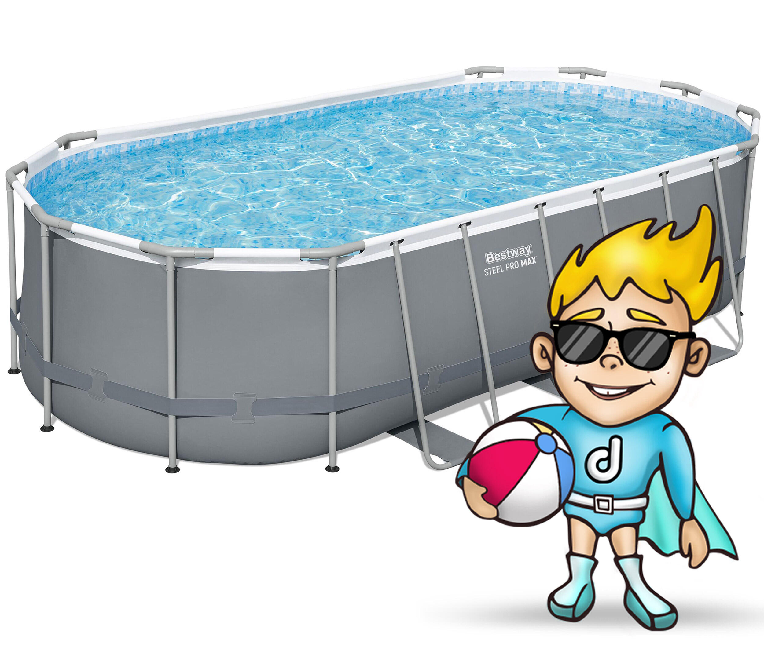 Erwachsene Schwimmen Pool Tubulär - Spinelle Grau 2/7