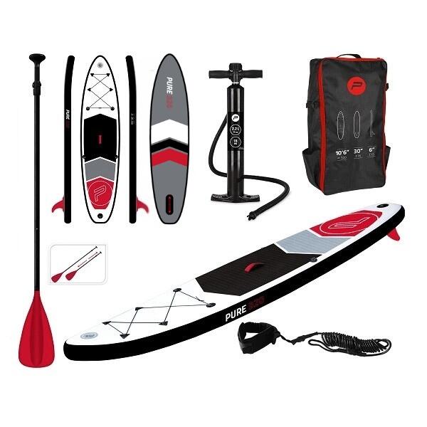Pure4fun - Pure4fun Basic Sup Board 3.05m - Planche De Stand Up Paddle - Blanc|noir|rouge - Decathlon