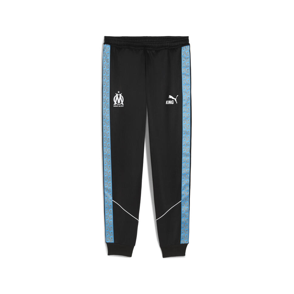 Męskie spodnie Olympique Marsylia KING Anthem PUMA Black Bleu Azur Blue