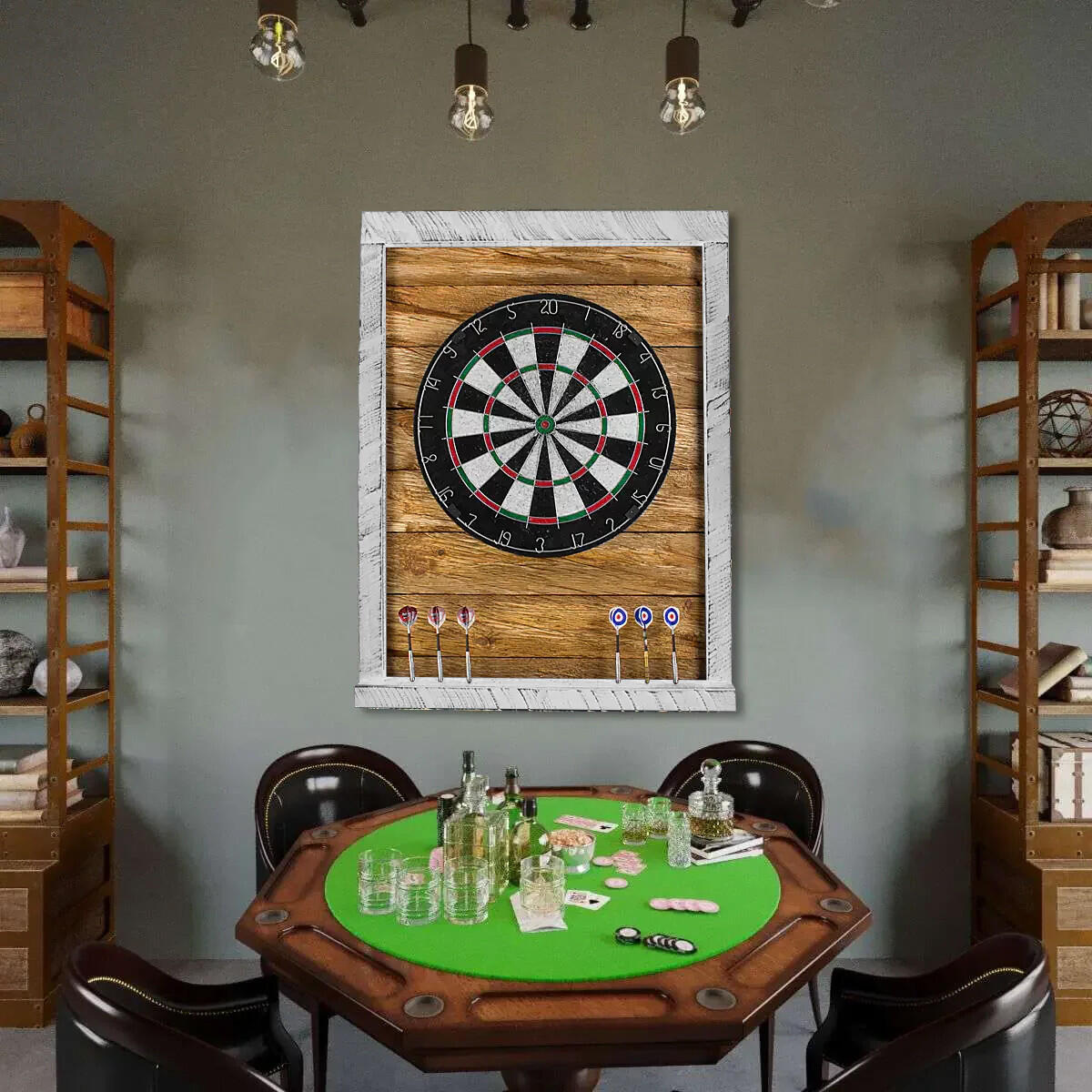 Tablica Drewniana John Paddle do Darta Retro Vintage 5/7
