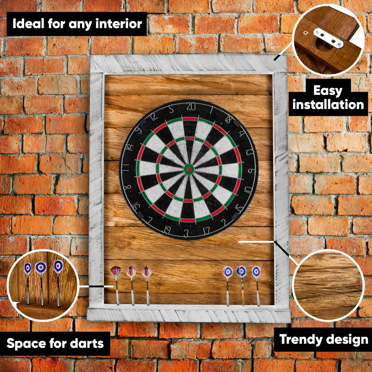 Tablica Drewniana John Paddle do Darta Retro Vintage 2/7