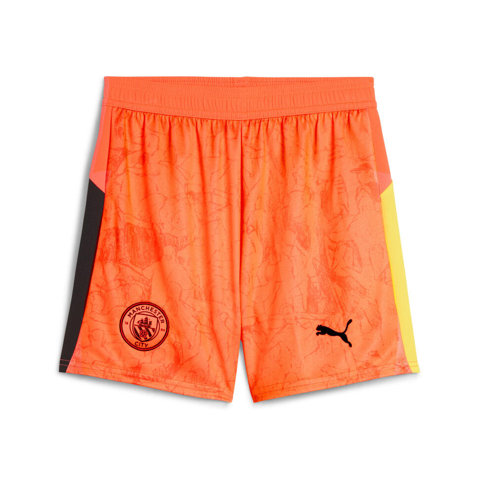 Młodzieżowe szorty KIDSUPER × MANCHESTER CITY PUMA Neon Sun Black Orange
