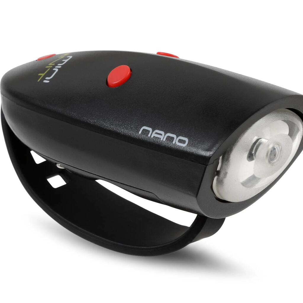 Compact bike horn and light for children 15 sounds - black and red