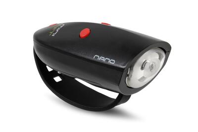 Mini hornit nano – bel en licht voor fiets en step - zwart / rood