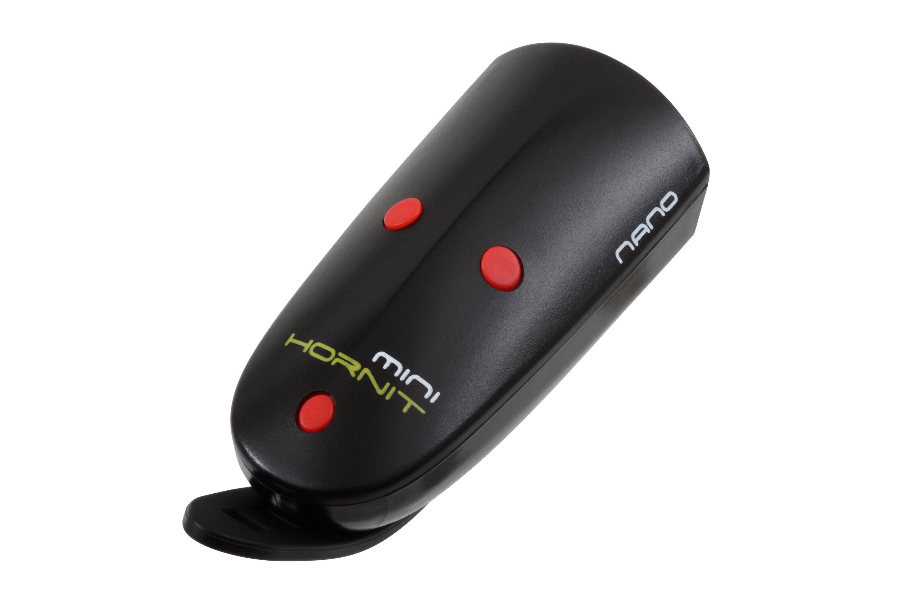 Mini Hornit Nano – Campanello e luce per bici e monopattino - Nero / Rosso 3/5