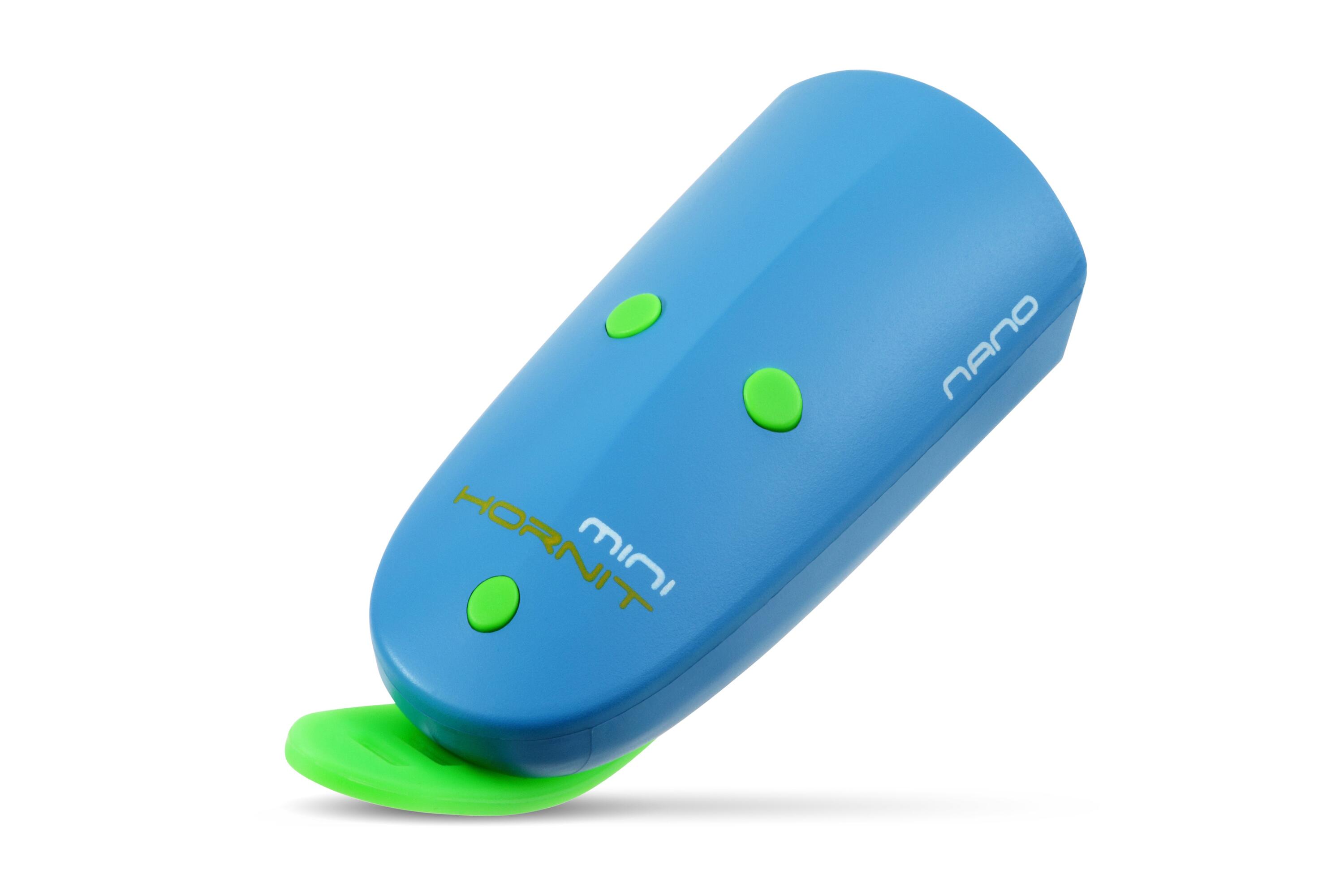 Mini Hornit Nano – Campanello e luce per bici e monopattino - Blu / Verde 4/5