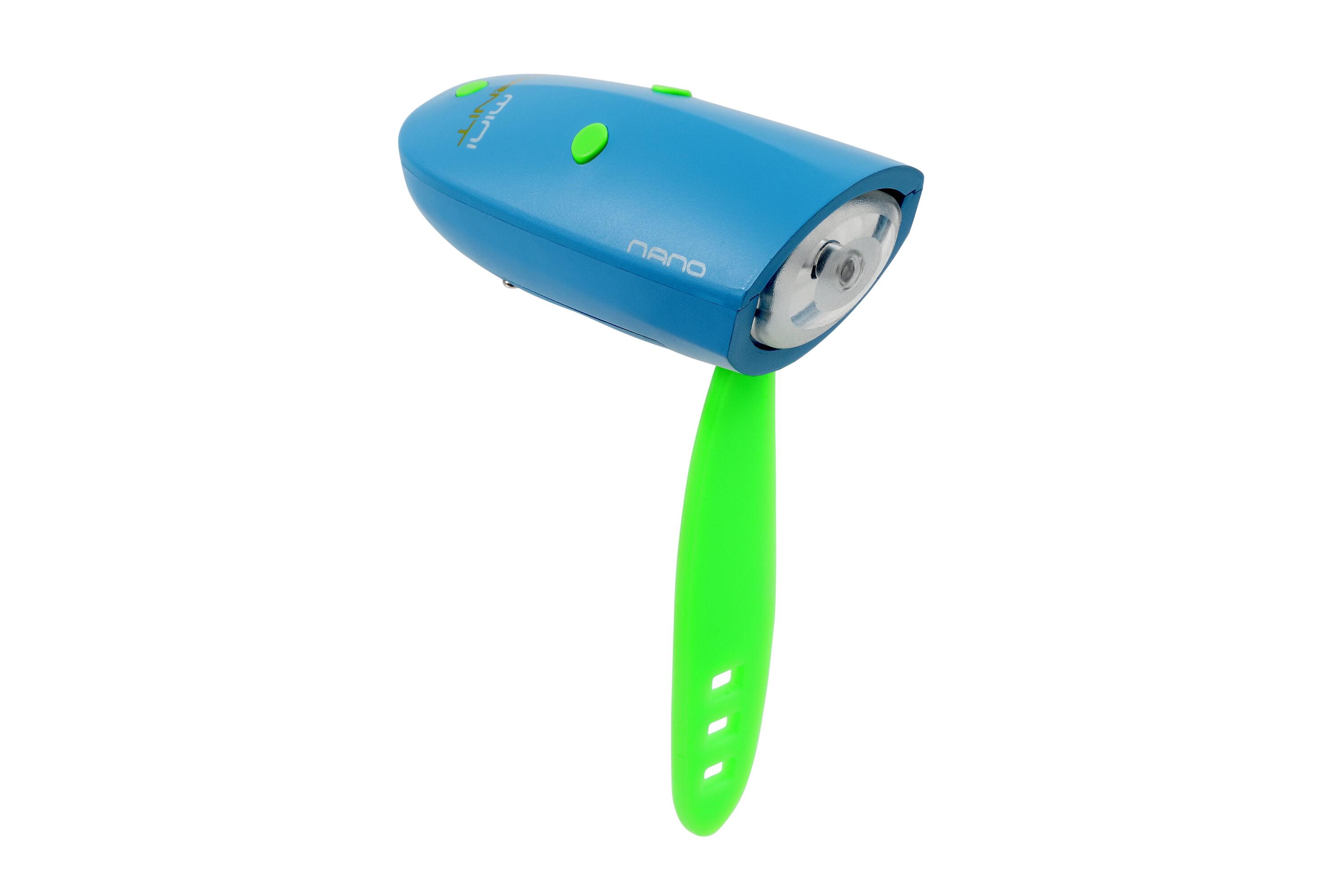 Mini Hornit Nano – Campanello e luce per bici e monopattino - Blu / Verde 2/5