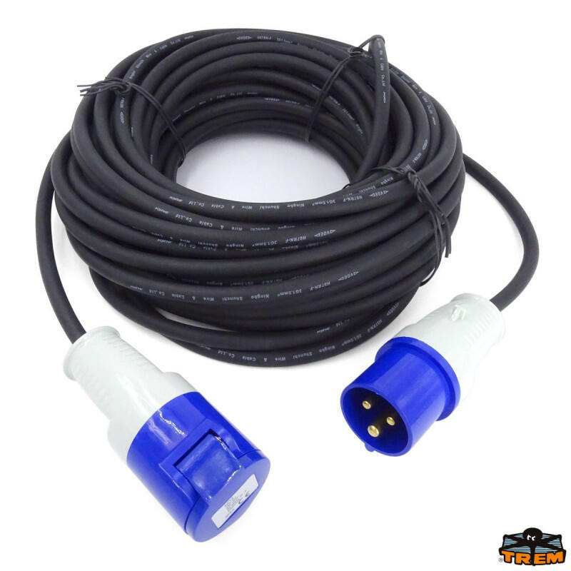 Rallonge de quai 16A - 1.5 mm² prises males et femelles TREM - 25 metres