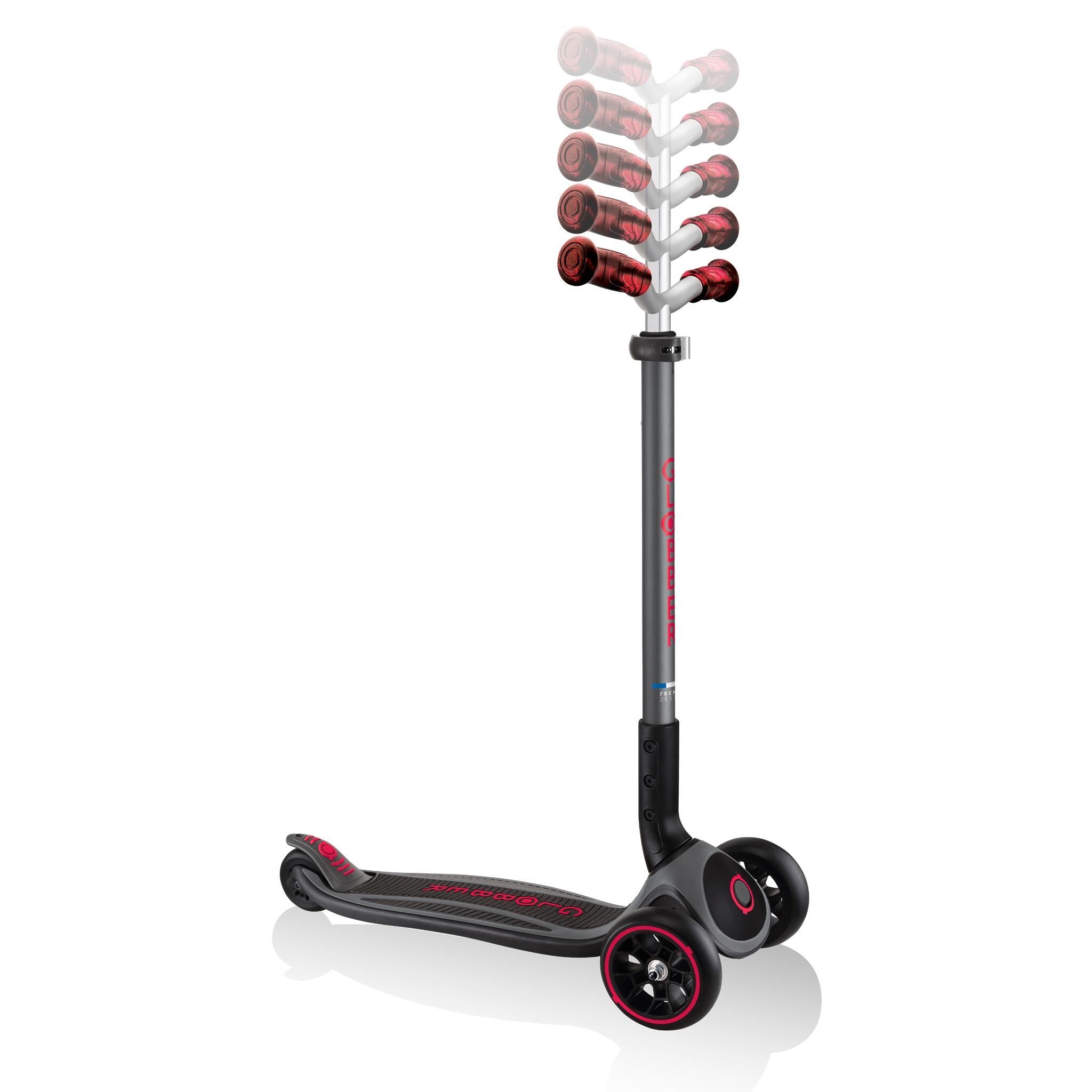 Trottinette MASTER PRIME 3 roues pliable - Noir-Rouge 2/7