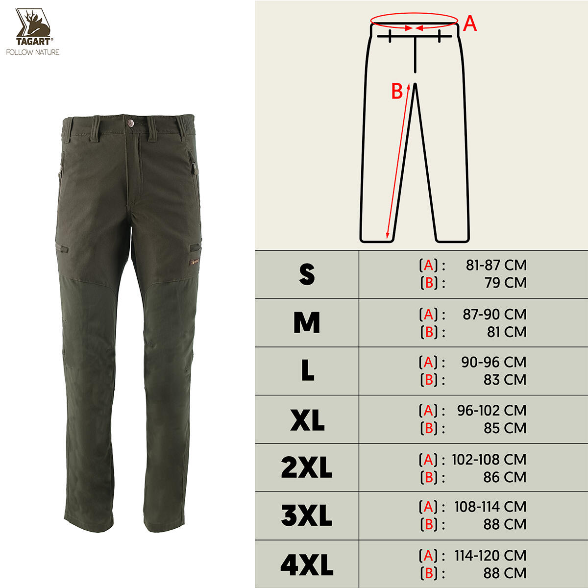 Pantalon de chasse pour homme Tagart Starbak 2 vert avec des renforts 2/4