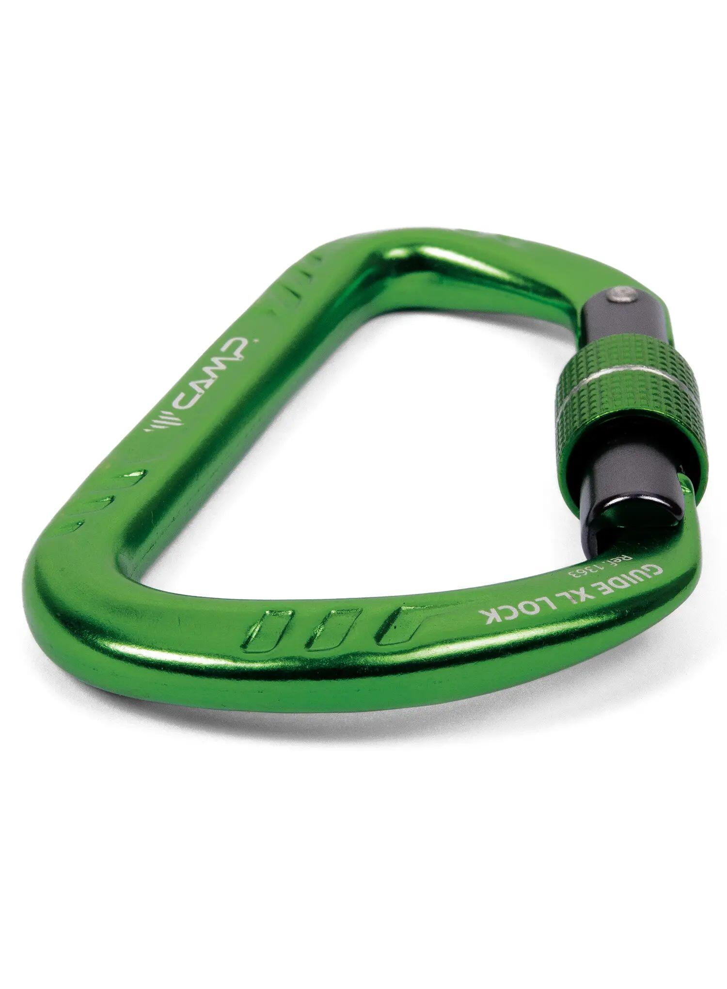 Mousqueton CAMP Guide XL Lock D aluminium vert 24 mm Keylock screw lock 28 kN 3/4