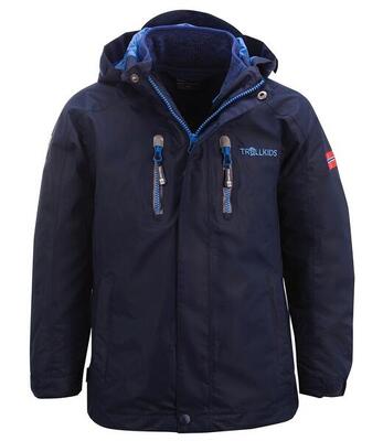 Kinder 3in1 Jacke Lofoten Wasserdicht Marineblau / Französischblau