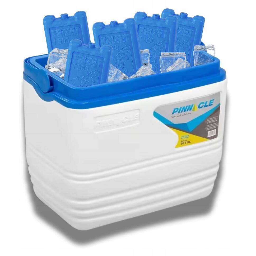 Lodówka Turystyczna 30L Biała PINNACLE Voyager + 4 wkładów, 2x 0,5l, 2x 1L