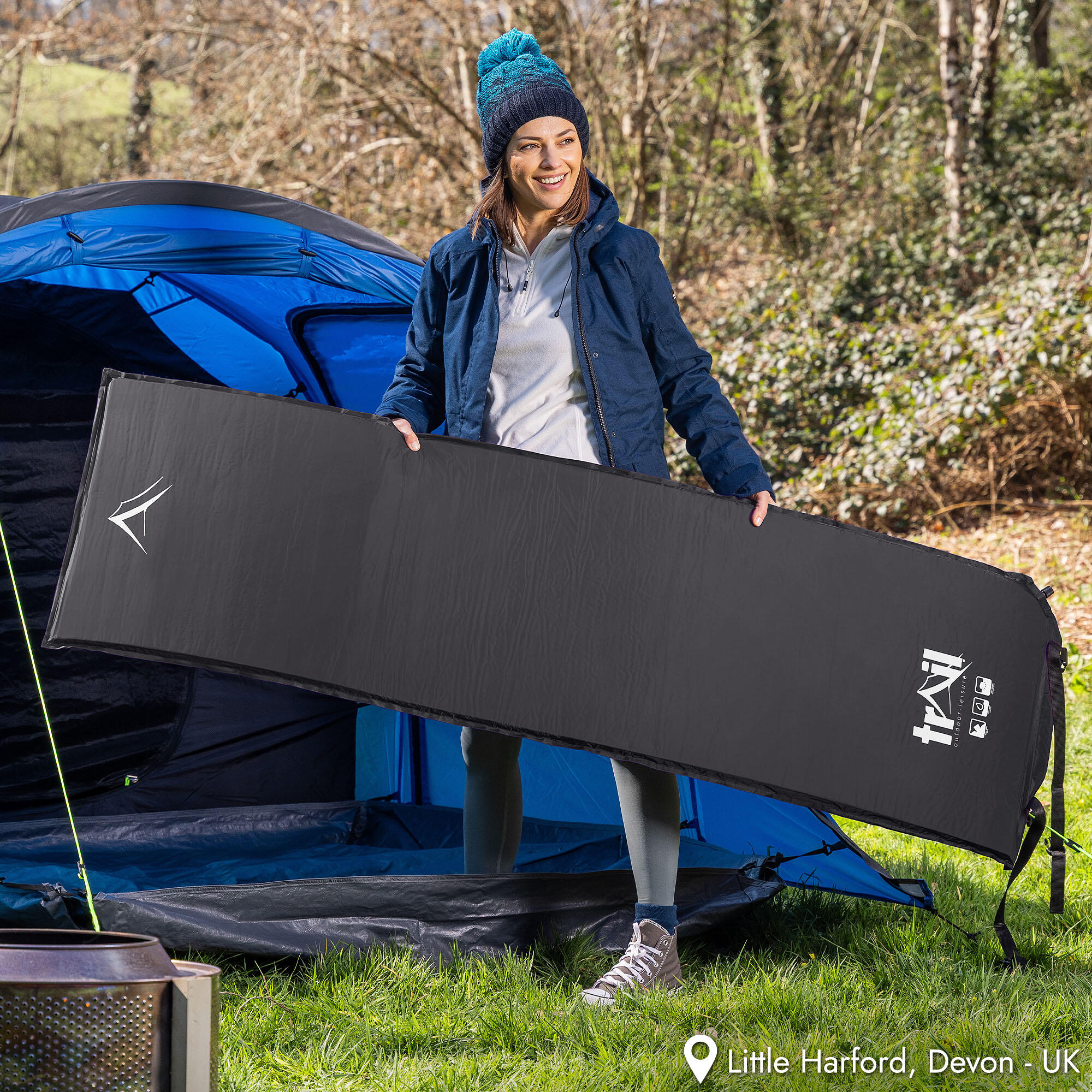 Single Camping Mat Self Inflating Inflatable Camp Roll Mattress With Bag Trail 2/7
