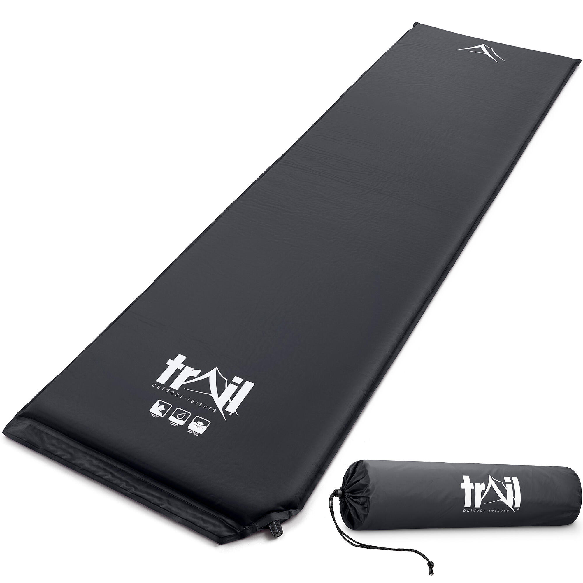 TRAIL OUTDOOR LEISURE Single Camping Mat Self Inflating Inflatable Camp Roll Mattress With Bag Trail