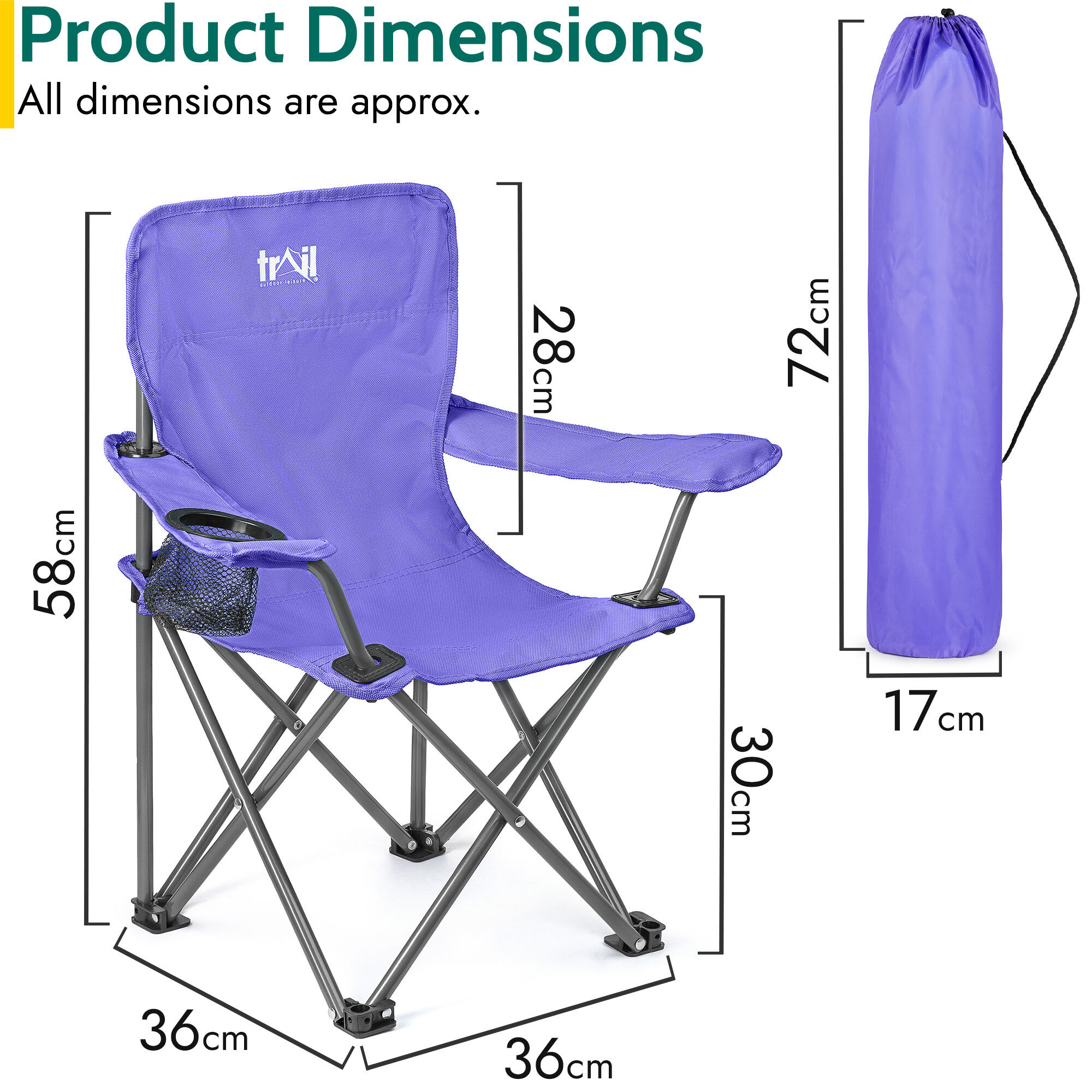 Kids Camping Chair Lightweight Folding Outdoor Childrens Seat With Rucksack 7/7