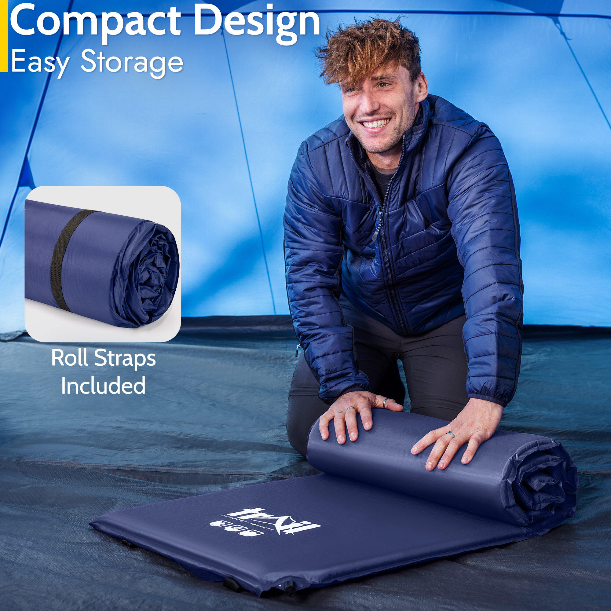 Single Camping Mat Self Inflating Inflatable Camp Roll Mattress With Bag Trail 5/7